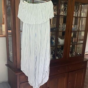 Japna Blue and White Striped Romper